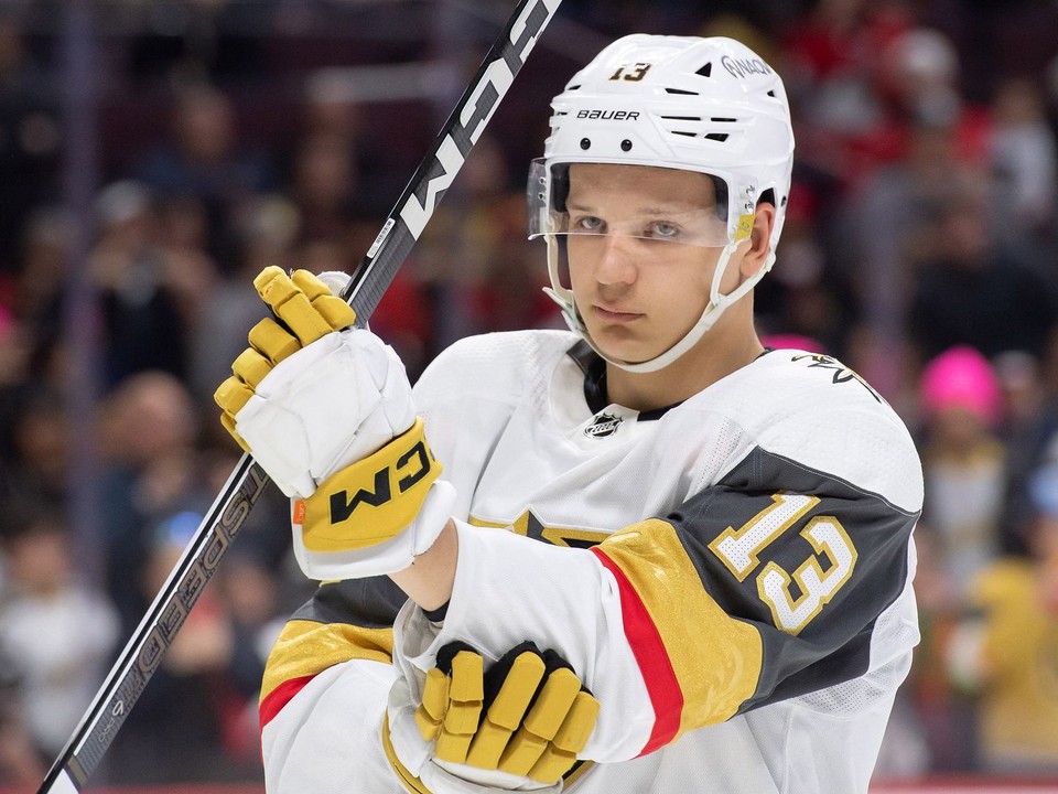 Jakub Demek v drese Vegas Golden Knights.