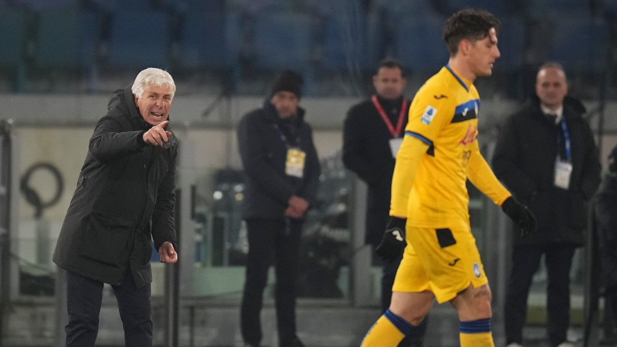 Tréner Gian Piero Gasperini počas zápasu Serie A Lazio Rím - Atalanta Bergamo.