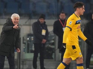 Tréner Gian Piero Gasperini počas zápasu Serie A Lazio Rím - Atalanta Bergamo.