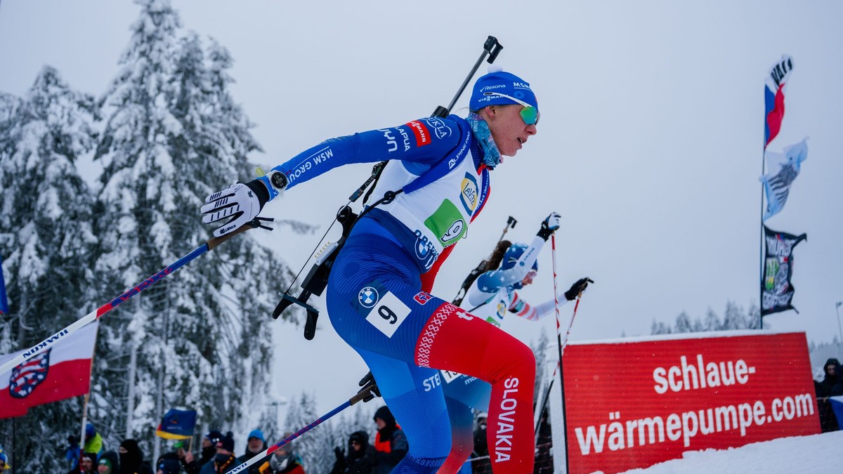 Anastasia Kuzminová počas stíhačky v Oberhofe