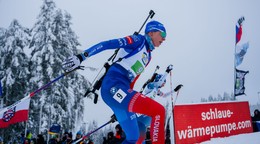 Anastasia Kuzminová počas stíhačky v Oberhofe