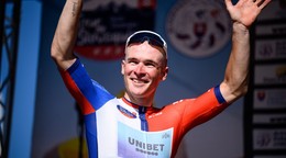 Lukáš Kubiš počas pretekov Okolo Slovenska 2025.