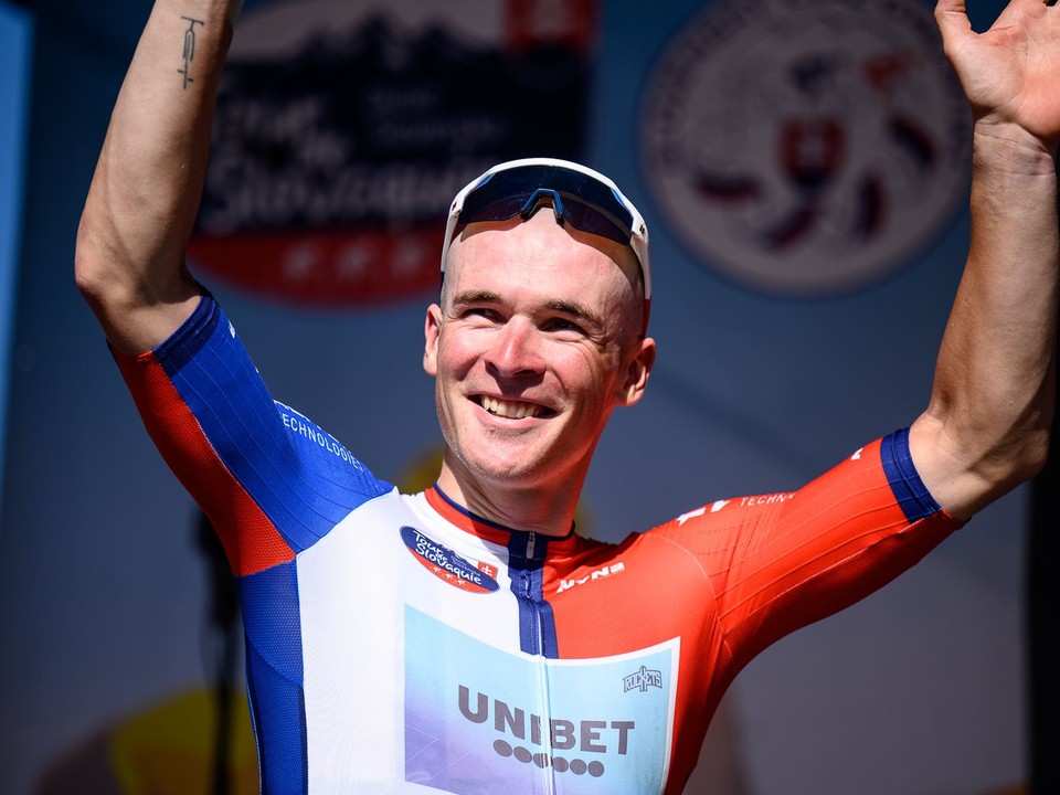 Lukáš Kubiš počas pretekov Okolo Slovenska 2025.