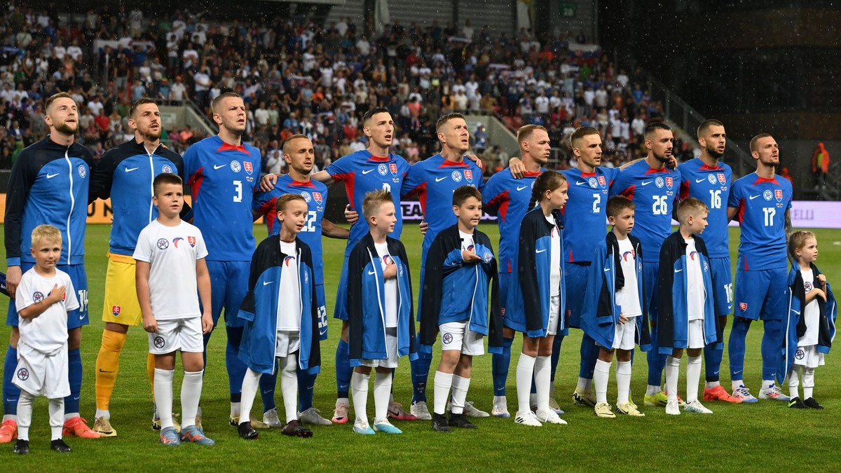 Na snímke futbalisti Slovenska.