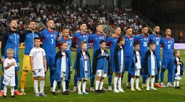 Na snímke futbalisti Slovenska.