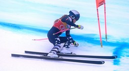 Američanka Lindsey Vonnová počas zjazdu v talianskom Tarvisiu.