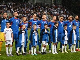 Na snímke futbalisti Slovenska.