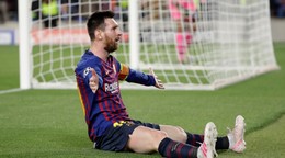Lionel Messi v zápase FC Barcelona - FC Liverpool, semifinále Ligy majstrov 2018/2019.