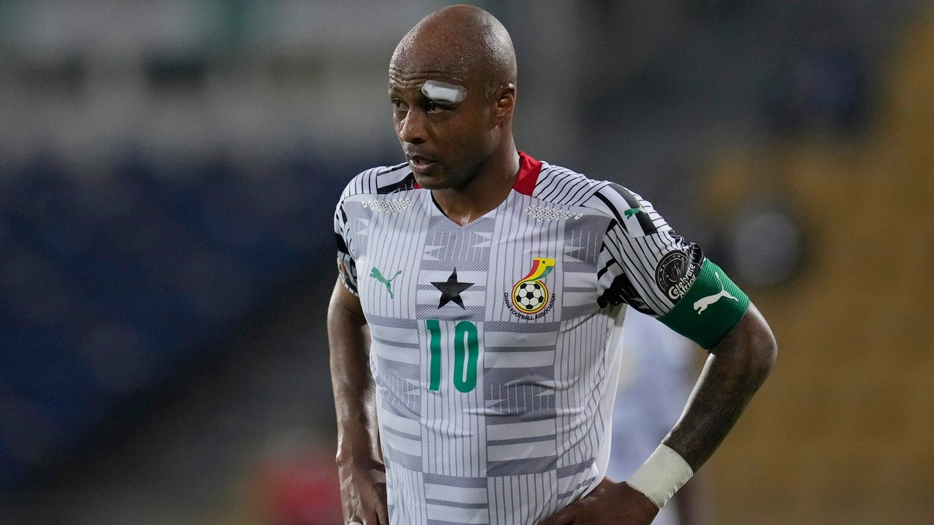 André Ayew v drese Ghany na turnaji Africký pohár národov 2021 / 2022.