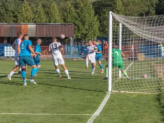 Momentka z pohárového zápasu Košeca - Košecké Podhradie.