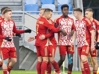 Gólová radosť futbalistov MFK Dukla Banská Bystrica.