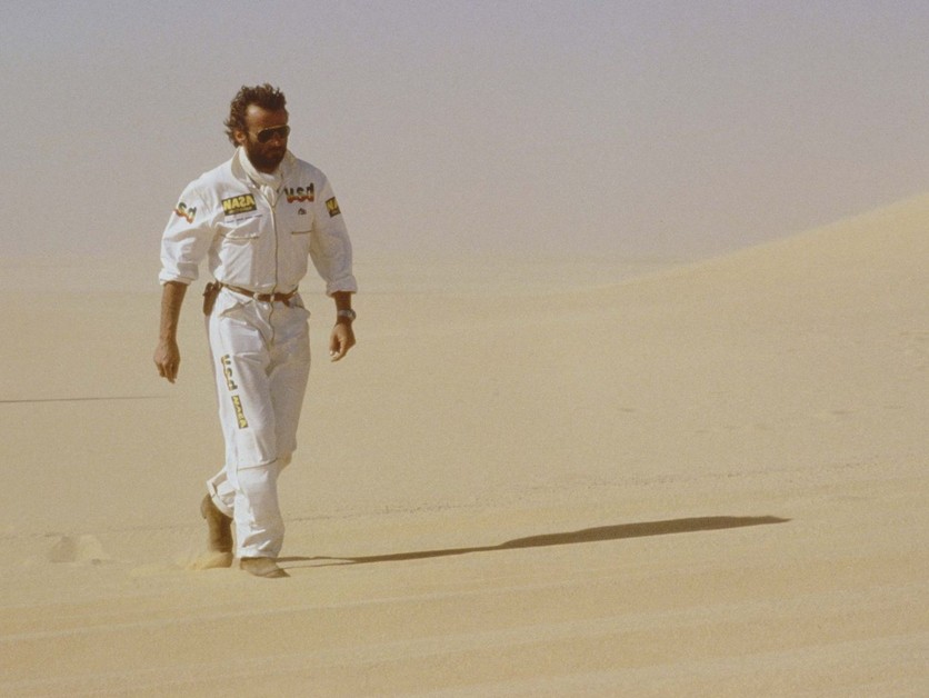 Thierry Sabine na Dakare 1986, v priebehu ktorého prišiel pri havárii vrtuľníka o život. 