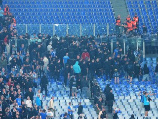 Fanúšikovia Slovana v Ríme.