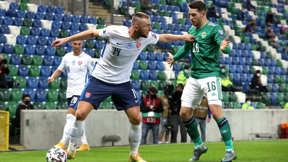 Milan Škriniar v drese slovenskej reprezentácie.