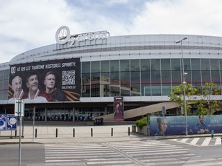 O2 aréna v Prahe, kde sa uskutočnia tohtoročné majstrovstvá sveta v ľadovom hokeji.