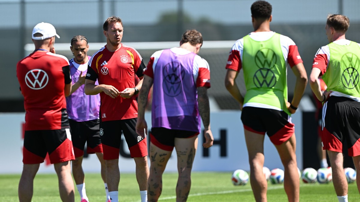 Futbalisti Nemecka na tréningu