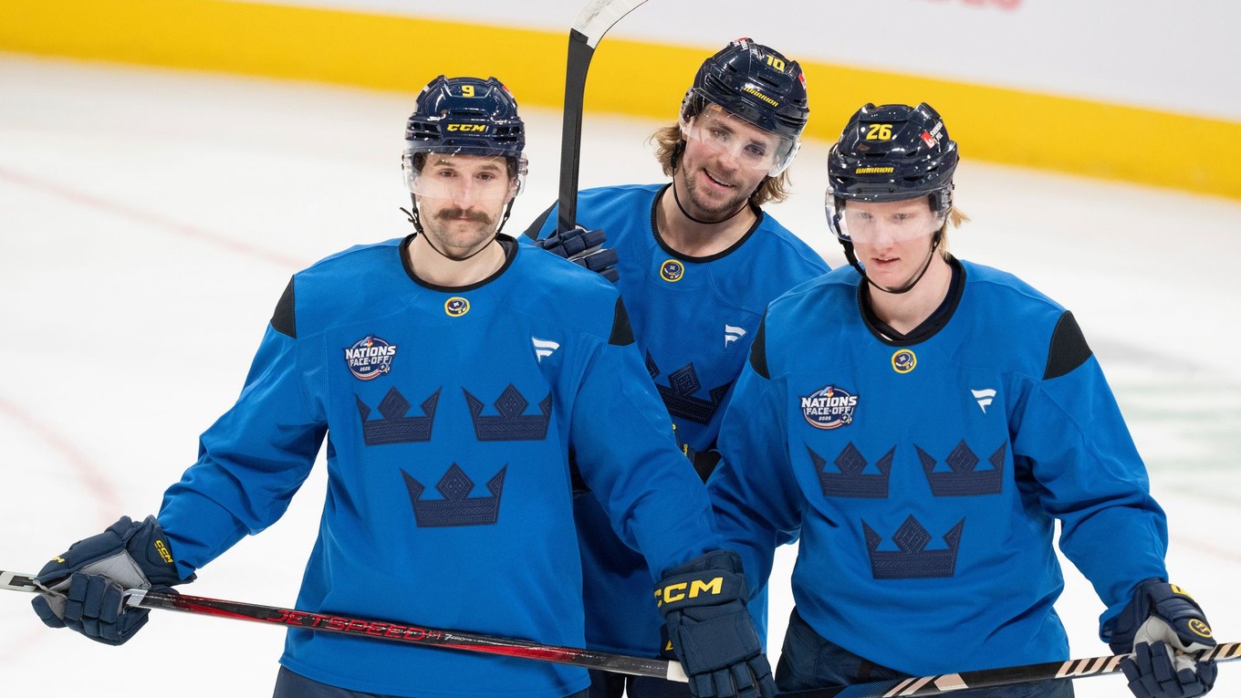 Filip Forsberg, Adrian Kempe a Rasmus Dahlin