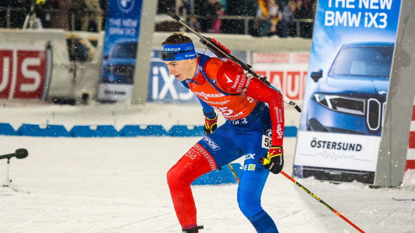 Slovenský biatlonista Jakub Borguľa.