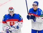 Adam Gajan a Sebastián Čederle po víťazstve v zápase Slovensko - Taliansko.
