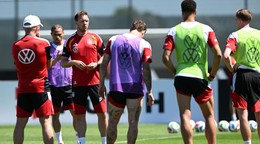 Futbalisti Nemecka na tréningu
