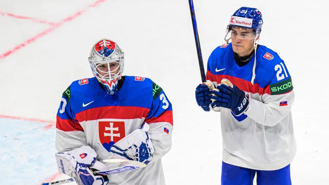 Adam Gajan a Sebastián Čederle po víťazstve v zápase Slovensko - Taliansko.