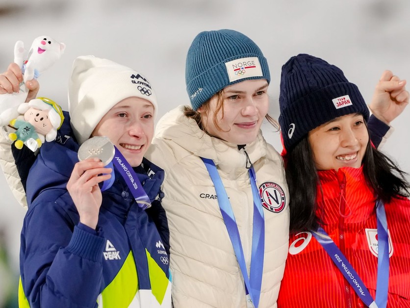 Anna Odine Strömová, Nika Prevcová a Nozomi Maruyamová. 