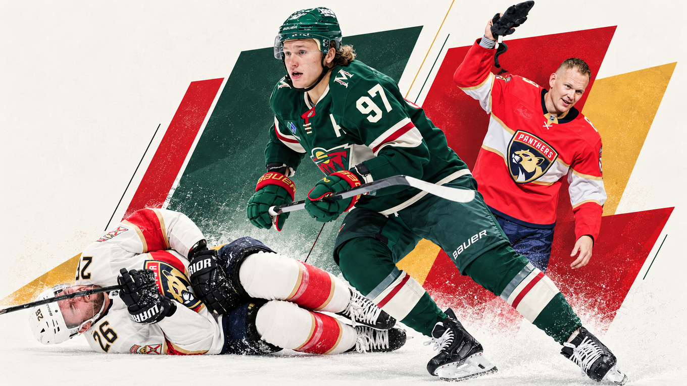 Uvis Balinskis, Kirill Kaprizov a Brady Tkachuk.