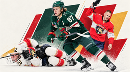 Uvis Balinskis, Kirill Kaprizov a Brady Tkachuk.