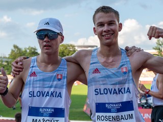 Slovenskí reprezentani, zľava Jakub Mažgút a Lukáš Rosenbaum.