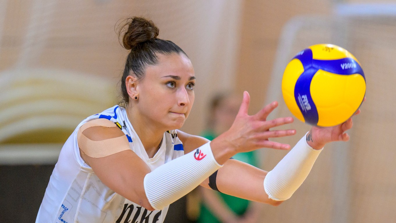 Zuzana Šepeľová (Slovensko) počas prípravného zápasu žien vo volejbale Slovensko - Ukrajina.