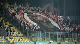 Fanúšikovia Trnavy počas zápasu 17. kola futbalovej Niké ligy medzi FC DAC 1904 Dunajská Streda - FC Spartak Trnava.