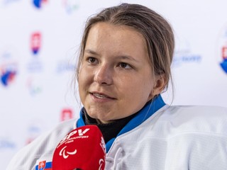 Slovenská hokejistka Michaela Hozáková (Výber sveta) po zápase o 5.miesto na Majstrovstvách sveta v parahokeji žien 2025.