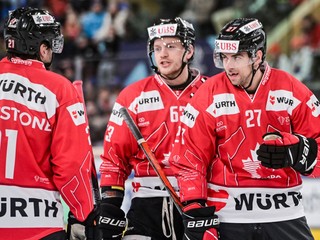 Kanada oslavuje gól. 