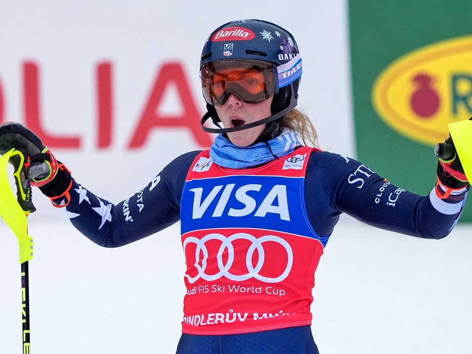 Mikaela Shiffrinová sa teší z víťazstva
