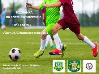 Nominácia výberu hráčov na prípravné stretnutie OŠK Láb U12 – ObFZ Bratislava - vidiek U11 na 30. 5. 2018 o 18.00 h v Lábe.