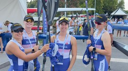 Slovenský štvorkajak v zložení Réka Bugárová, Sofia Bergendiová, Hana Gavorová a Bianka Sidová.