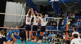 Slovenský trojblok v akcii - Jakub Ihnát, Daniel Šellong a Filip Palgut.