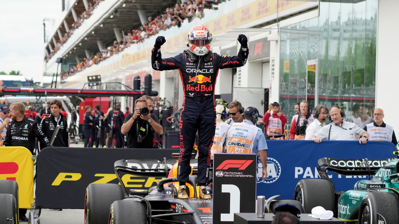 Max Verstappen po triumfe na Veľkej cene Kanady 2023.