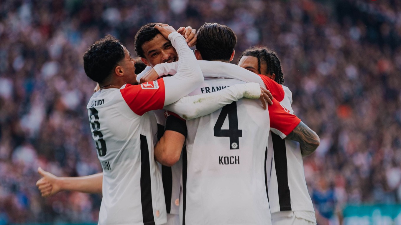 Gólová radosť futbalistov Eintrachtu Frankfurt.
