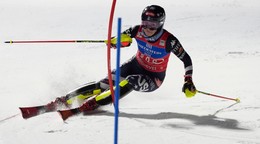 Mikaela Shiffrinová počas slalomu v Courcheveli.