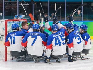Slovenskí parahokejisti. 