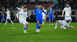 Fotka zo zápasu Slovensko - Kosovo v baráži o MS vo futbale 2026.