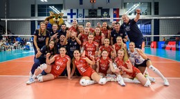 Slovenský ženský volejbalový tím sa teší z víťazstva