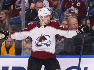Útočník Colorada Avalanche Valerij Ničuškin oslavuje gól.