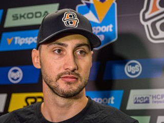 Tomáš Jurčo počas mediálneho brífingu hokejistov HC Košice.