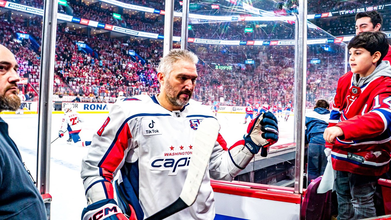 Alexander Ovečkin vo 4. zápase 1. kola play-off NHL: Montreal Canadiens - Washington Capitals.