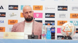 Na snímke generálny riaditeľ ŠK Slovan Bratislava Ivan Kmotrík ml. počas tlačovej konferencie ŠK Slovan Bratislava pred štartom novej sezóny.