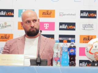 Na snímke generálny riaditeľ ŠK Slovan Bratislava Ivan Kmotrík ml. počas tlačovej konferencie ŠK Slovan Bratislava pred štartom novej sezóny.