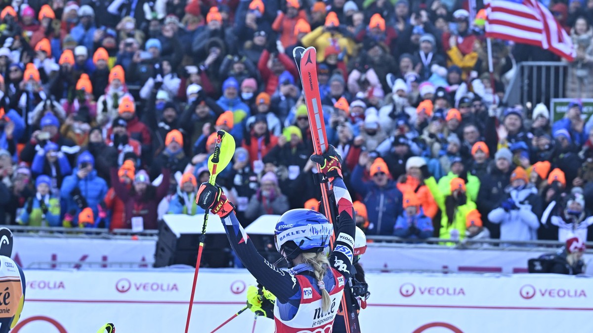 Mikaela Shiffrinová počas slalomu v Jasnej 2024.