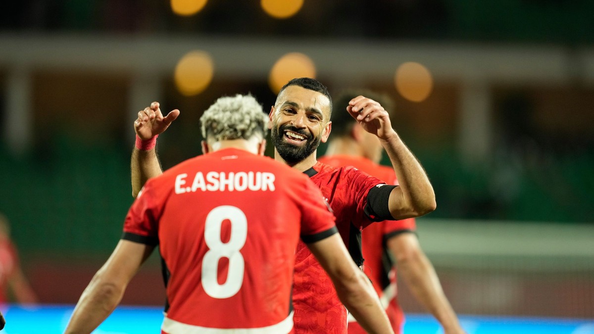 Mohamed Salah oslavuje gól. 